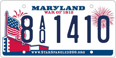 MD license plate 8AQ1410