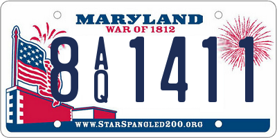 MD license plate 8AQ1411