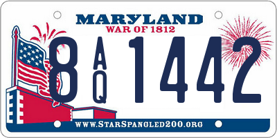 MD license plate 8AQ1442