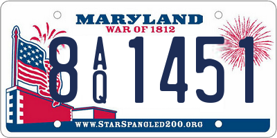MD license plate 8AQ1451