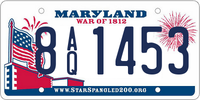 MD license plate 8AQ1453