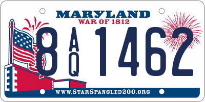MD license plate 8AQ1462