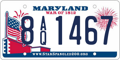 MD license plate 8AQ1467