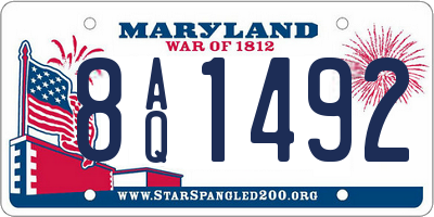MD license plate 8AQ1492