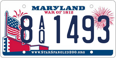 MD license plate 8AQ1493