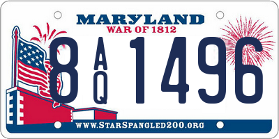 MD license plate 8AQ1496