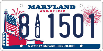 MD license plate 8AQ1501