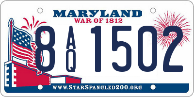 MD license plate 8AQ1502