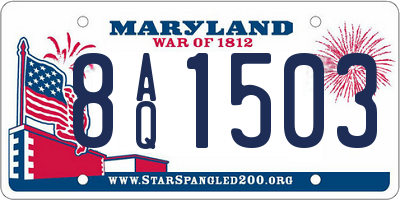 MD license plate 8AQ1503