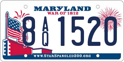 MD license plate 8AQ1520