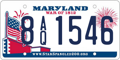 MD license plate 8AQ1546