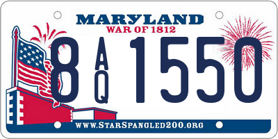 MD license plate 8AQ1550