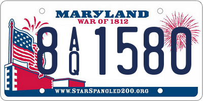 MD license plate 8AQ1580
