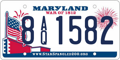 MD license plate 8AQ1582
