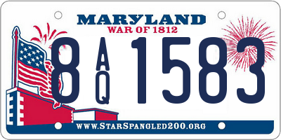 MD license plate 8AQ1583