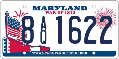 MD license plate 8AQ1622
