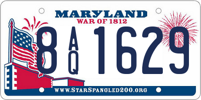MD license plate 8AQ1629