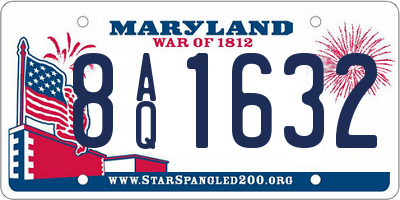 MD license plate 8AQ1632