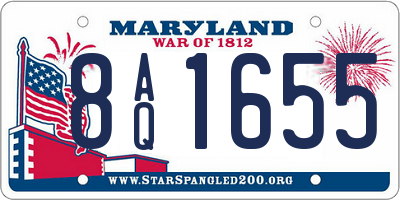 MD license plate 8AQ1655