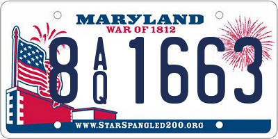 MD license plate 8AQ1663