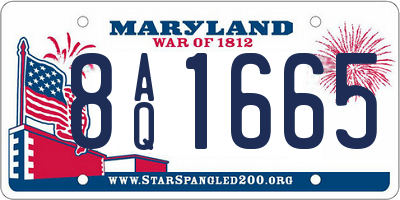 MD license plate 8AQ1665