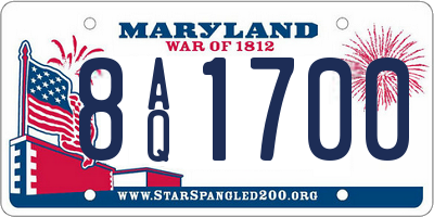 MD license plate 8AQ1700