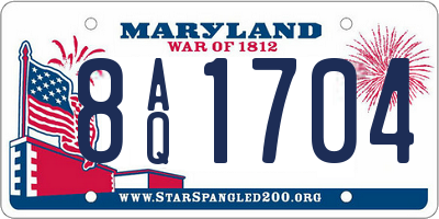 MD license plate 8AQ1704