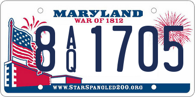 MD license plate 8AQ1705