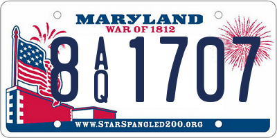 MD license plate 8AQ1707