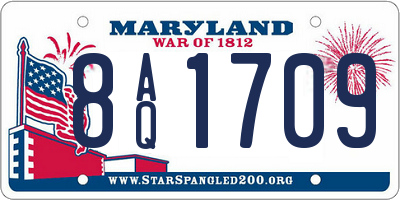 MD license plate 8AQ1709