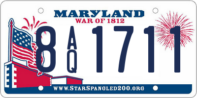 MD license plate 8AQ1711
