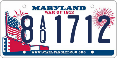 MD license plate 8AQ1712
