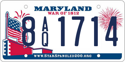 MD license plate 8AQ1714