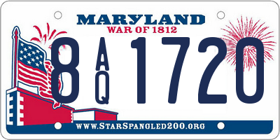MD license plate 8AQ1720