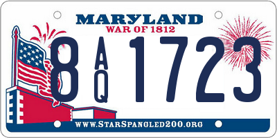 MD license plate 8AQ1723