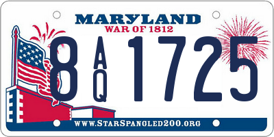 MD license plate 8AQ1725