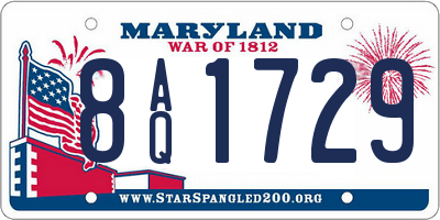 MD license plate 8AQ1729