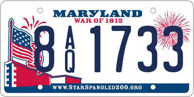 MD license plate 8AQ1733