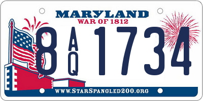 MD license plate 8AQ1734