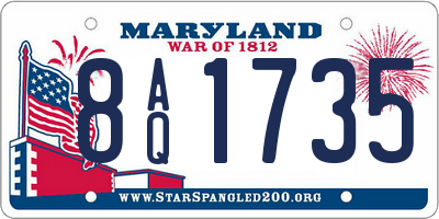 MD license plate 8AQ1735