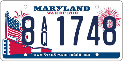 MD license plate 8AQ1748
