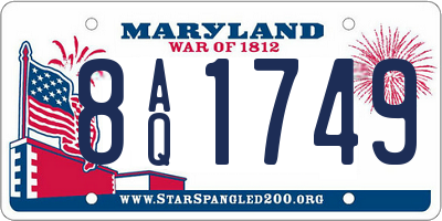 MD license plate 8AQ1749