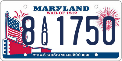 MD license plate 8AQ1750