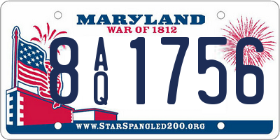 MD license plate 8AQ1756