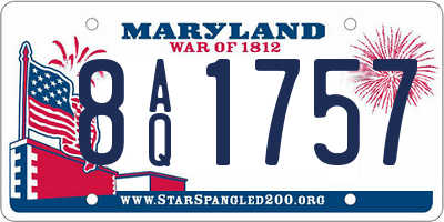 MD license plate 8AQ1757