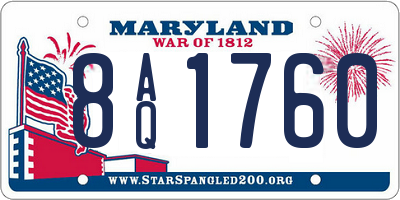 MD license plate 8AQ1760