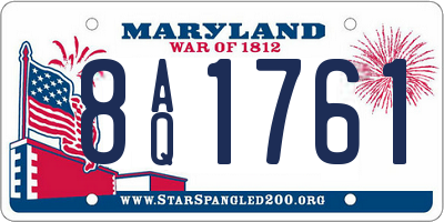 MD license plate 8AQ1761
