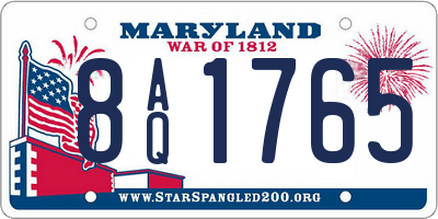 MD license plate 8AQ1765