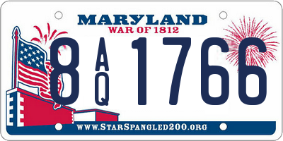 MD license plate 8AQ1766