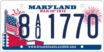 MD license plate 8AQ1770